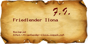 Friedlender Ilona névjegykártya